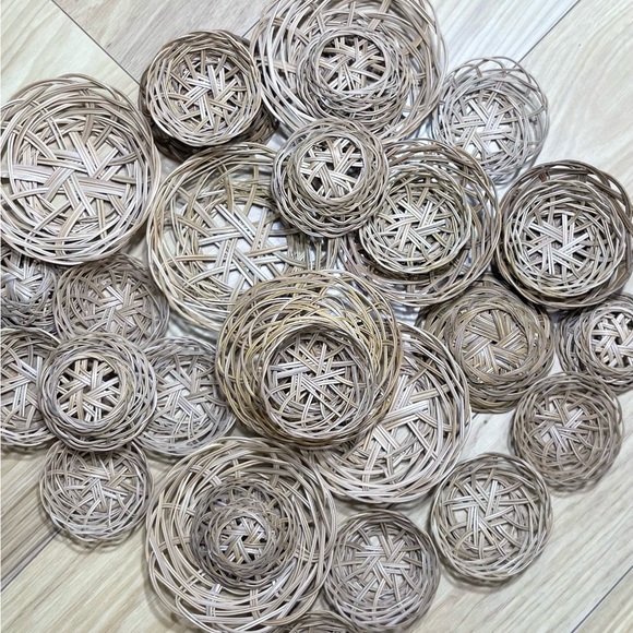 30 WICKER BASKETS BULK BUNDLE DIY CRAFTING BOHO DECOR Wind Chimes Mixed Lot - Picture 10 of 15